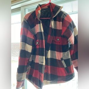 Red plaid coat